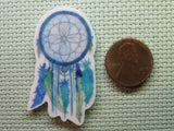 Second view of the Blue Dreamcatcher Needle Minder
