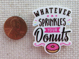 Second view of Whatever Sprinkles Your Donuts Needle Minder.