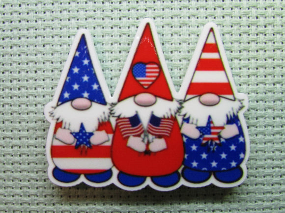 First view of the A Trio of Patriotic Gnomes Needle Minder
