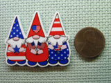 Second view of the A Trio of Patriotic Gnomes Needle Minder