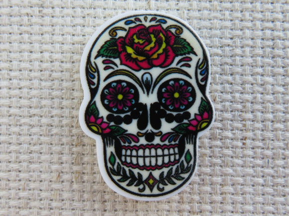 First view of Floral Skull Needle Minder.