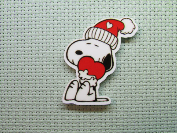First view of the Heart Hugging Snoopy with a Red Cap Needle Minder