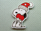 First view of the Heart Hugging Snoopy with a Red Cap Needle Minder