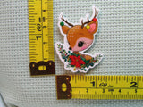 Third view of the Cute Reindeer with a Poinsettia Swag Needle Minder