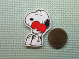 Second view of the Heart Hugging Snoopy Needle Minder