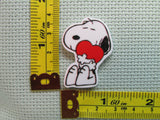 Third view of the Heart Hugging Snoopy Needle Minder