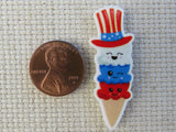 Second view of Patriotic Ice Cream Cone Needle Minder.