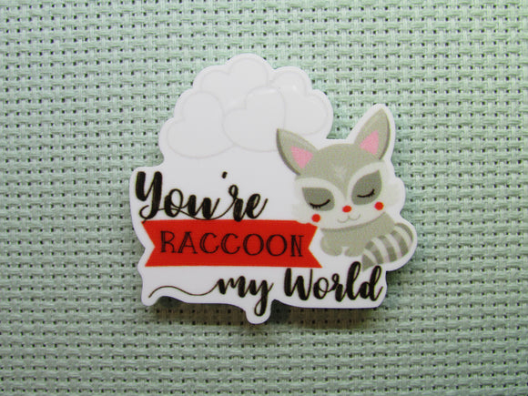 First view of the You're Raccoon my World Cute Raccoon Needle Minder