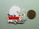 Second view of the You're Raccoon my World Cute Raccoon Needle Minder