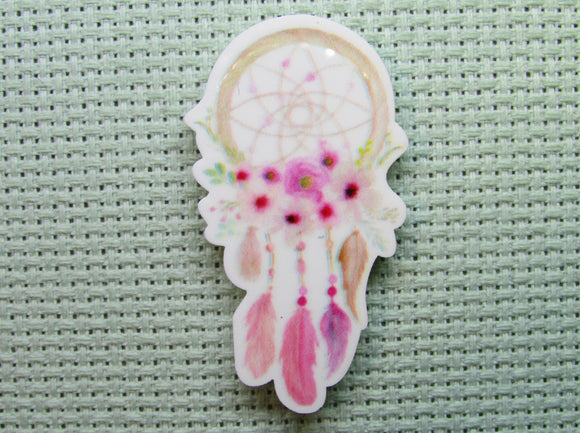 First view of the Pink Flower Dreamcatcher Needle Minder