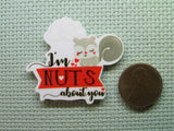 Second view of the I'm Nuts About You Squirrel Needle Minder