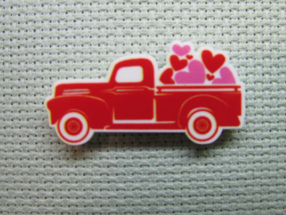 First view of the Red Truck Full of Love Needle Minder