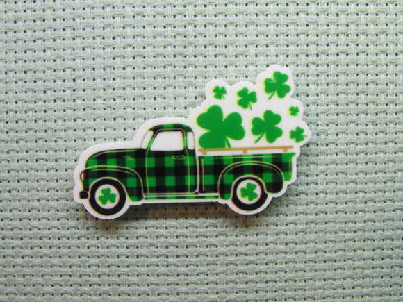 First view of the Black and Green Checkered Shamrock Truck Needle Minder