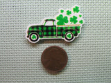 Second view of the Black and Green Checkered Shamrock Truck Needle Minder