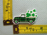 Third view of the Black and Green Checkered Shamrock Truck Needle Minder