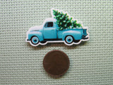 Second view of the Blue Christmas Tree Truck Needle Minder