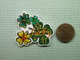 Second view of the Lucky Shamrocks Needle Minder