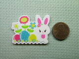 Second view of the Easter Bunny in the Garden Needle Minder