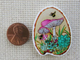 Second view of Pink Mushrooms and Bees Needle Minder.