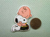 Second view of the A Boy Hugging his Dog Needle Minder