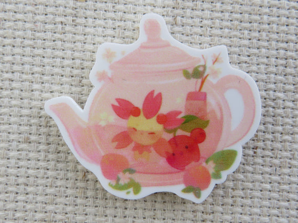 First view of Pink Tea Pot Needle Minder.