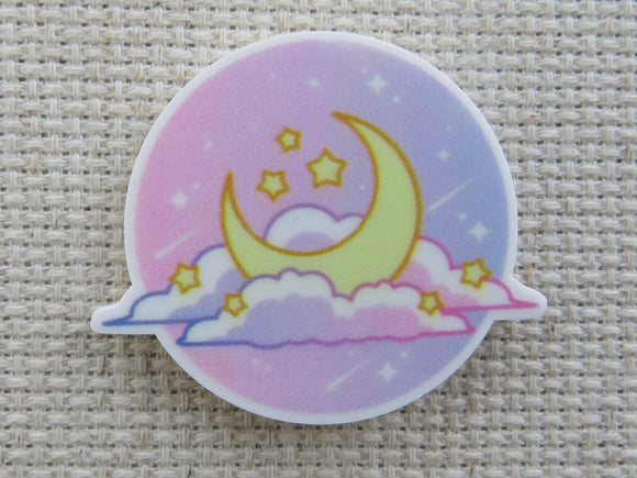 First view of Crescent Moon Resting in Clouds Needle Minder.