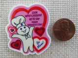 Second view of Look Who's Popped Up To Say Happy Valentine's Day! Needle Minder,.