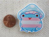 Second view of Frog with a Mushroom Cap Needle Minder.