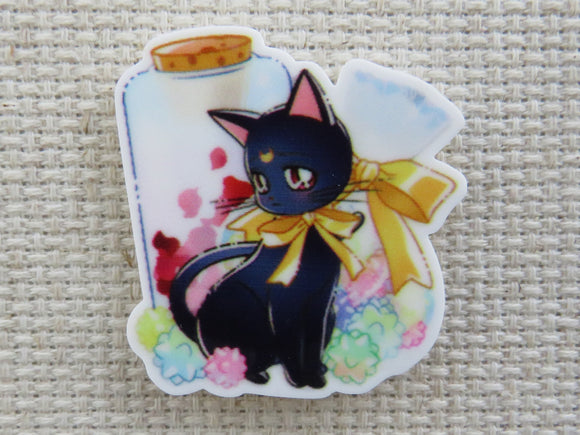 First view of Cute Black Kitty in Front of Goodie Containers Needle Minder.