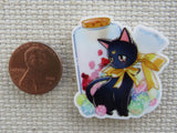 Second view of Cute Black Kitty in Front of Goodie Containers Needle Minder.