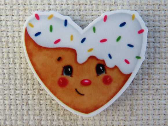 First view of heart frosted needle minder.