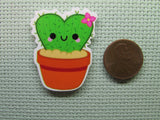 Second view of the Potted Heart Cactus Needle Minder