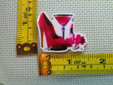 Third view of the Red Stiletto's Shoe with Wine Glass and Make Up Needle Minder