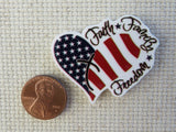 Second view of Faith Family Freedom Needle Minder.