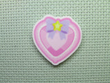 First view of the Pink Jeweled Looking Heart Needle Minder