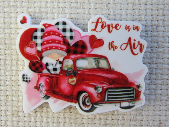 First view of Valentines Gnome Truck Needle Minder.