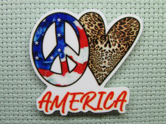 First view of the Peace Love America Needle Minder