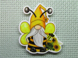First view of the Bee Gnome with Sunflowers Needle Minder