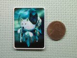 Second view of the Black and White Pair of Wolves Dreamcatcher Needle Minder