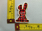 Third view of the Red and Black Checkered Easter Bunny Needle Minder