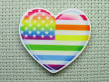 First view of the Rainbow Heart Flag Needle Minder