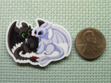 Second view of the Toothless and Light Fury Sharing a Meal Needle Minder
