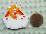 Second view of the Tenderheart Bear in a Cloud with a Rainbow Needle Minder