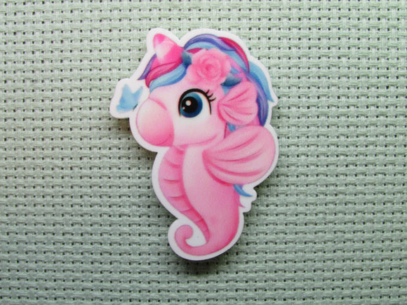 First view of the Pretty Pink Sea Horse Needle Minder