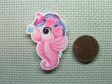 Second view of the Pretty Pink Sea Horse Needle Minder