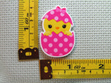 Third view of the Cute Chick Peeking Out of a Pink Polka Dot Easter Egg Needle Minder