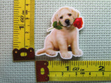 Third view of the Adorable Puppy Bringing You a Rose Needle Minder