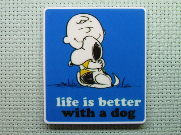 First view of the Life is Better With A Dog Charlie Brown Needle Minder