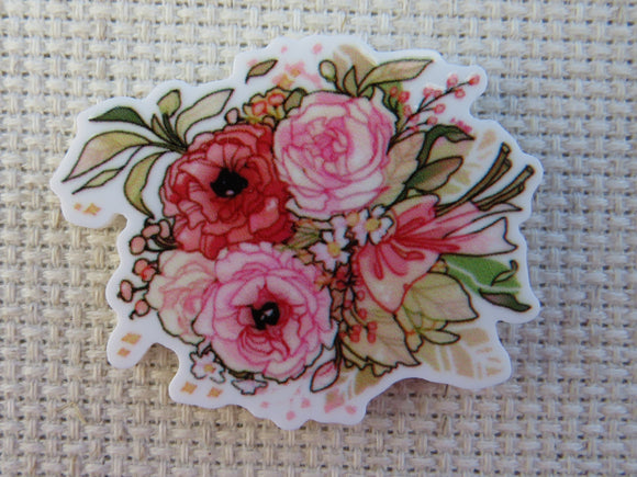 First view of Pretty Pink Flowers Needle Minder.