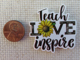 Second view of Teach Love Inspire Needle Minder.